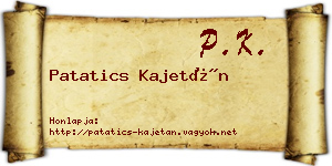 Patatics Kajetán névjegykártya